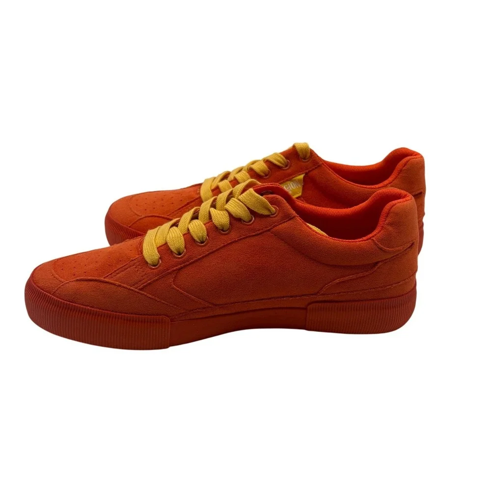 True Religion Sneakers Mens 10.5 Orange Excellent Low Top Textile Skate Shoes